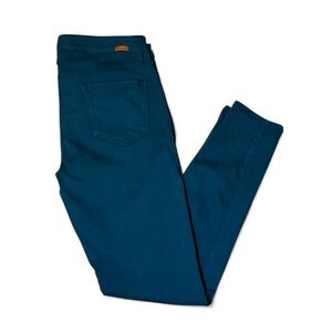 Massimo Dutti, cotton pants, teal, skinny, size 10, stretch